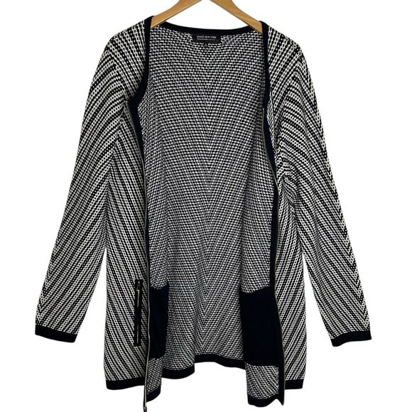 Jones New York Zippered Sweater Jacket Mid-Length 0X (12W) Career Office NWOT - Picture 7 of 12